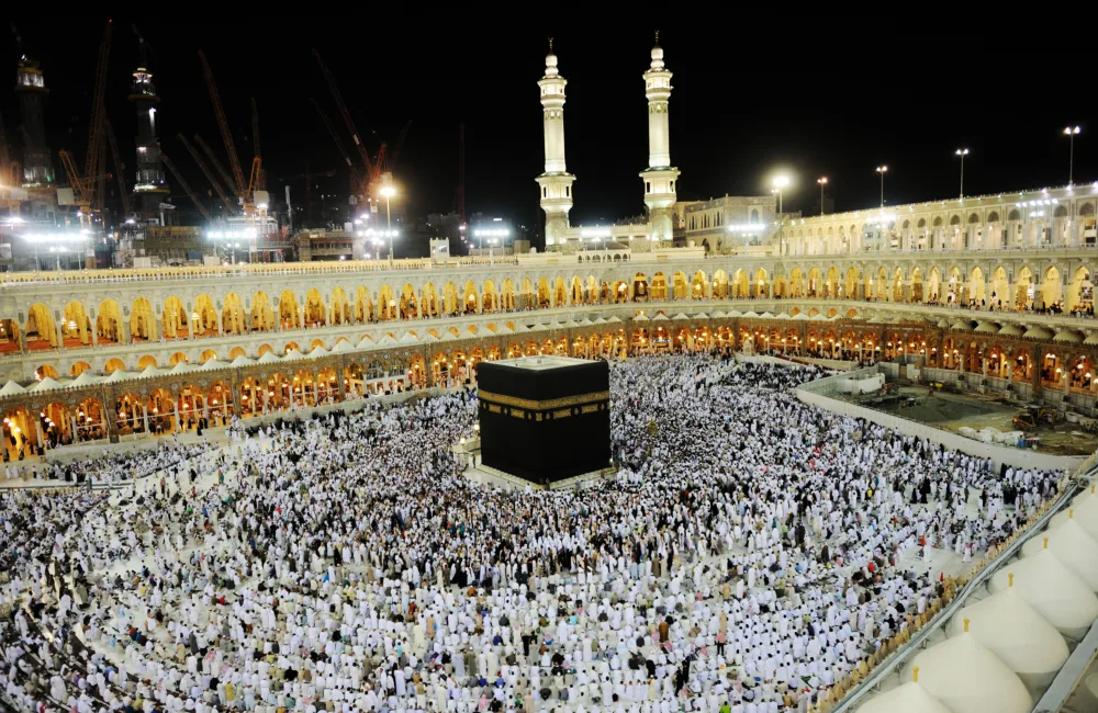 Worshippers gather during Hajj at Mecca.