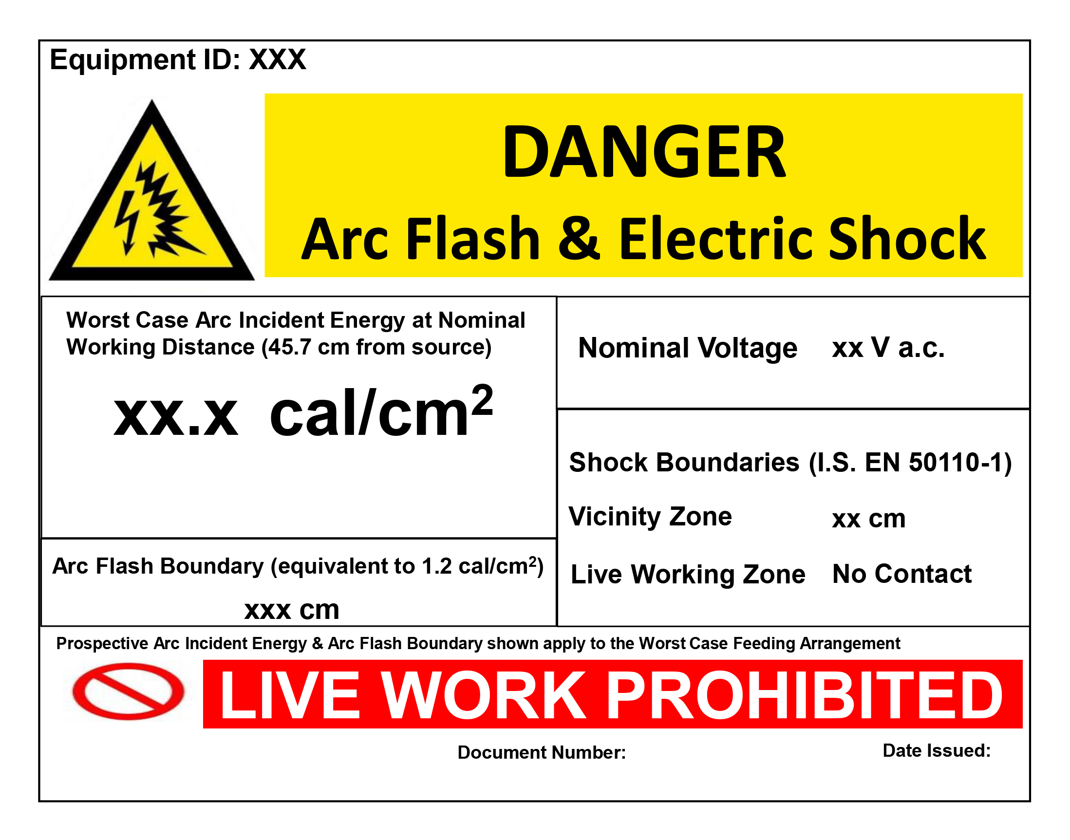 Example of the Arc Flash label