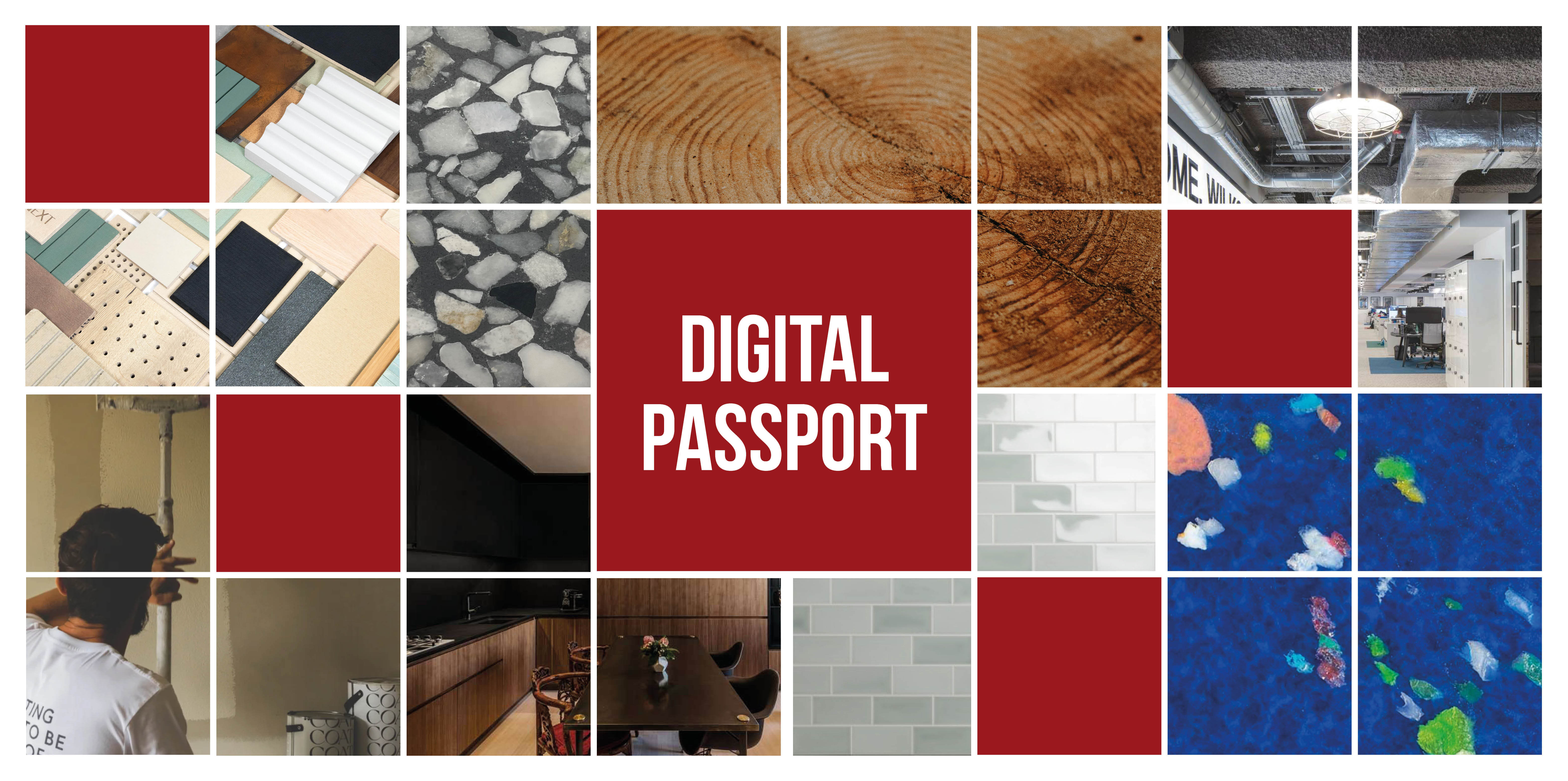 Collage of the digital material passport product examples