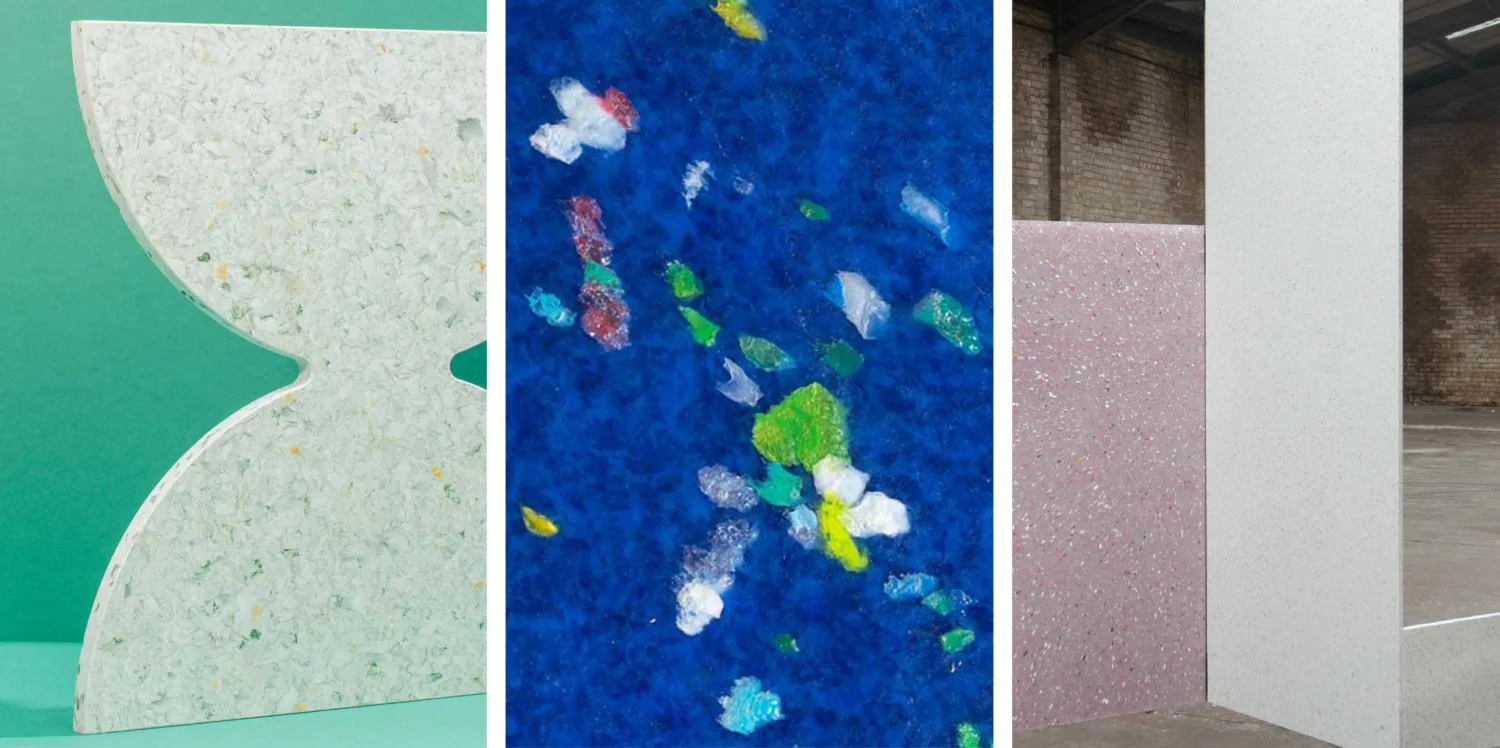 A collage of three photos showing Smile Plastics panels