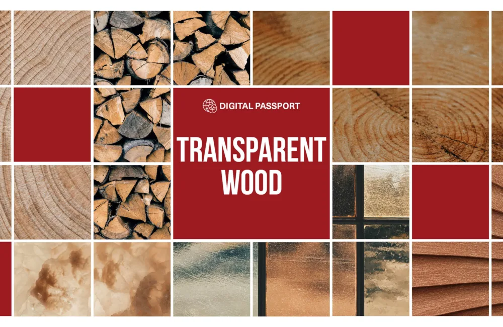 Collage of transparent materials and wood