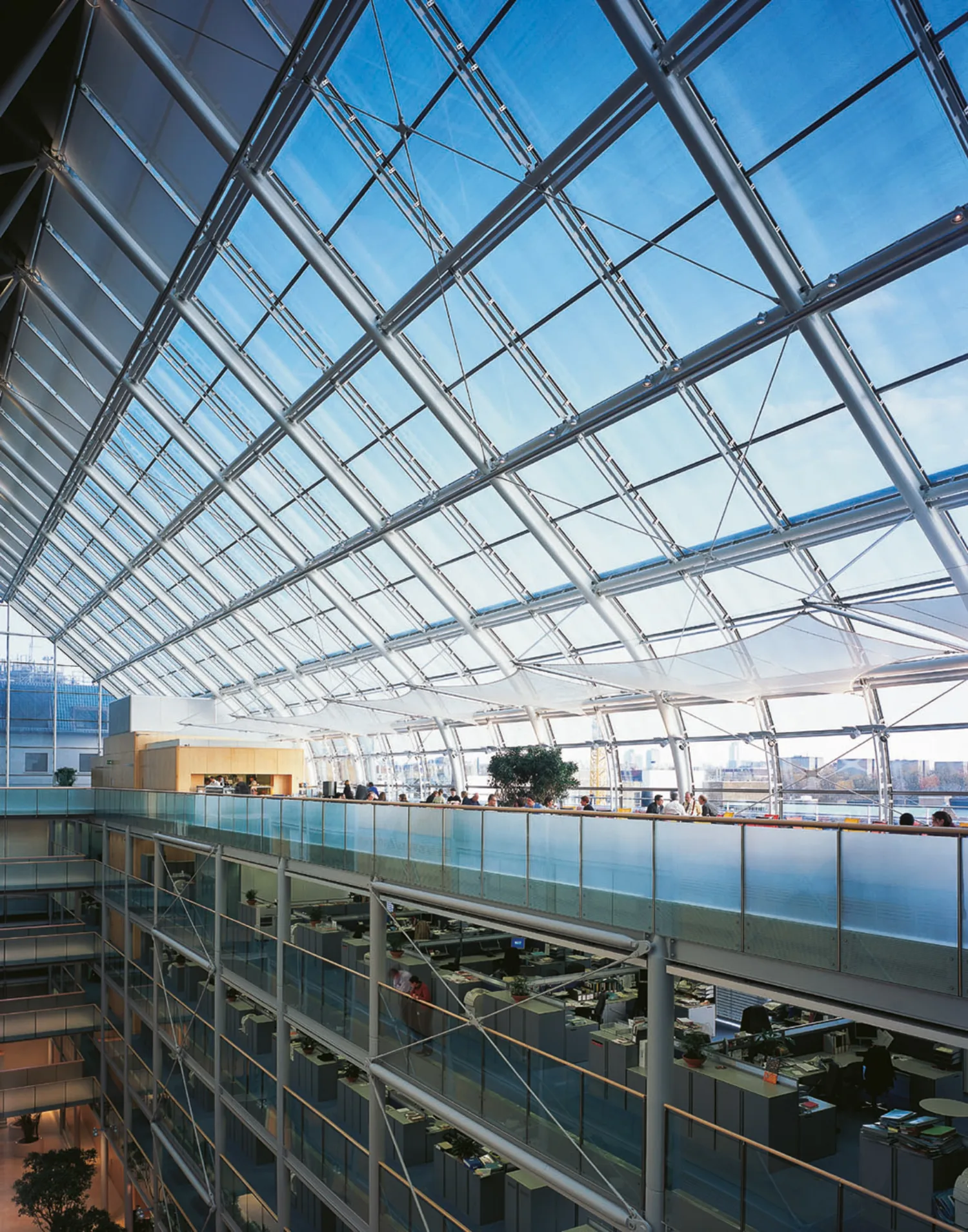 Interior of office with glass façade