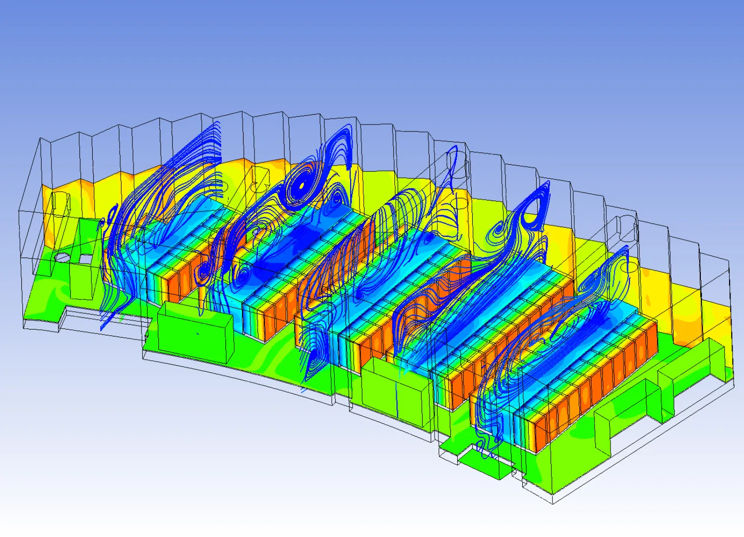 Computational fluid dynamics (CFD) computer generated model