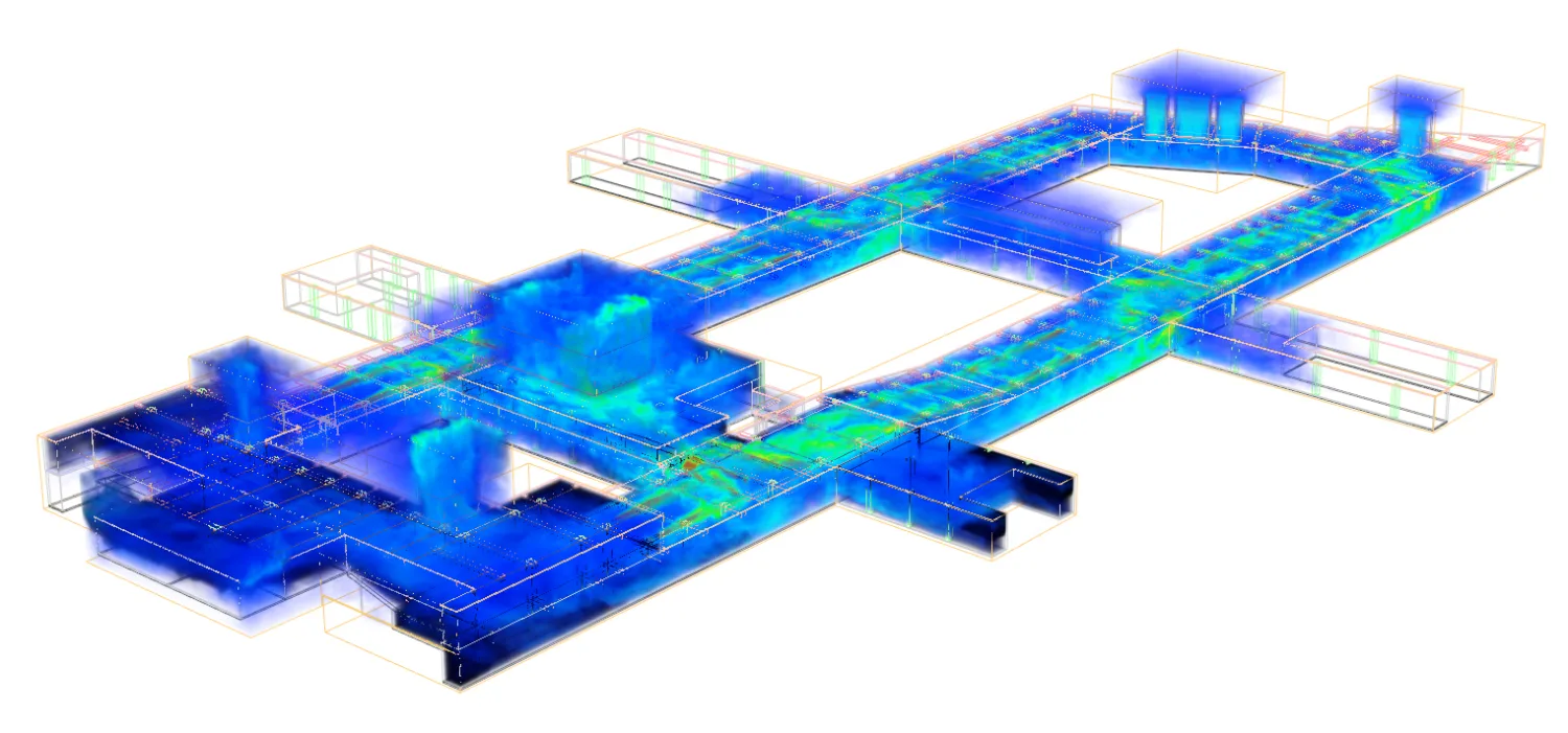 Computational fluid dynamics (CFD) computer generated model
