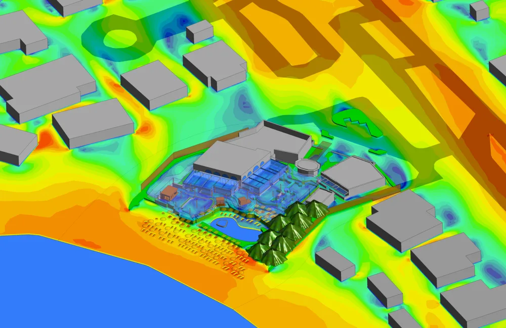 Computational fluid dynamics (CFD) computer generated model