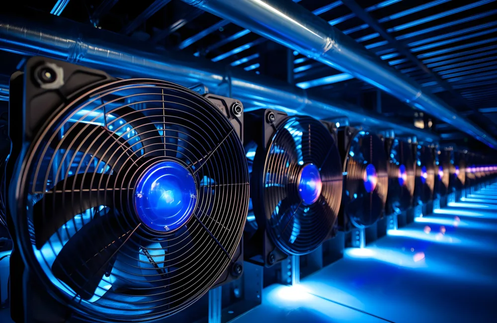 A detailed photo showing the cooling systems in a data center, critical for ensuring the optimal performance of servers and the uninterrupted flow of business operations.