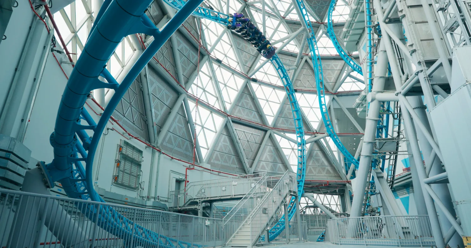 One of the loops of The Storm roller coaster