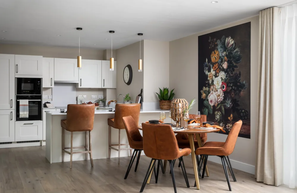 Luxuriously furnished interior of a new build flat