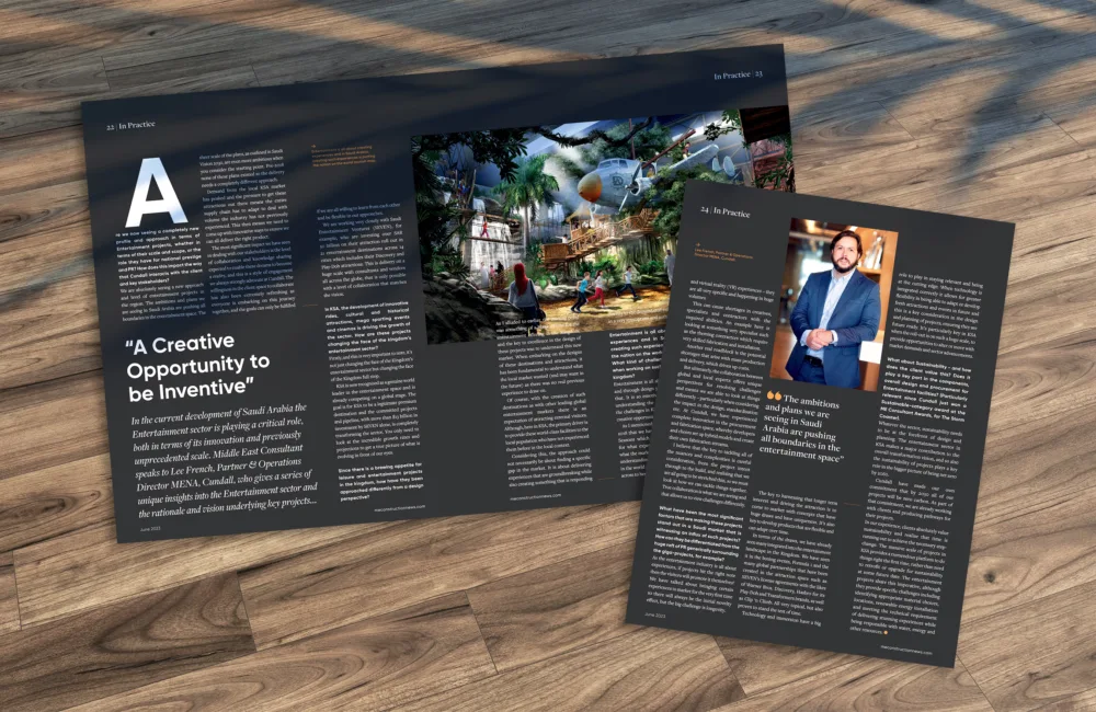 A mock-up of the Cundall article from the latest Middle East Construction News magazine.