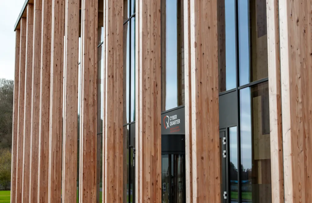 Exterior of a timber building facade