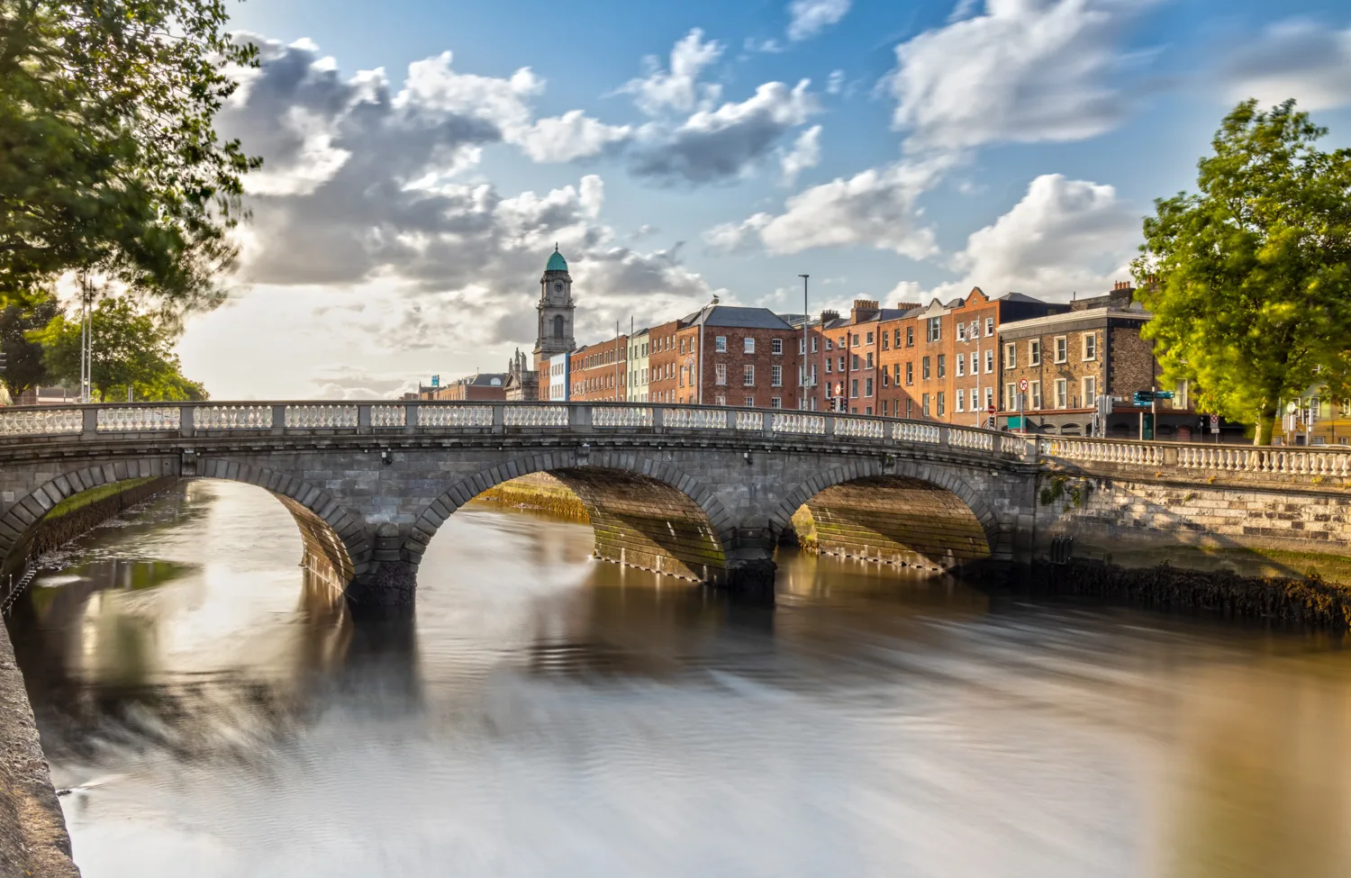 Saint Paul's Church and the River Liffey in Dublin