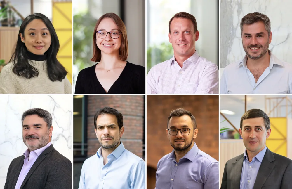 Collage of head shots of the 8 Cundall employees who contributed to the UK Net Zero Carbon Buildings Standard