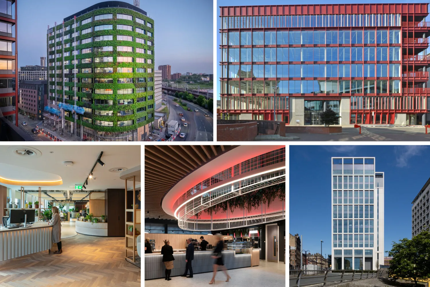 Collage of Cundall's shortlisted projects at BCO Awards