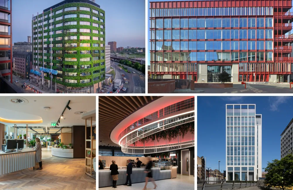 Collage of Cundall's shortlisted projects at BCO Awards