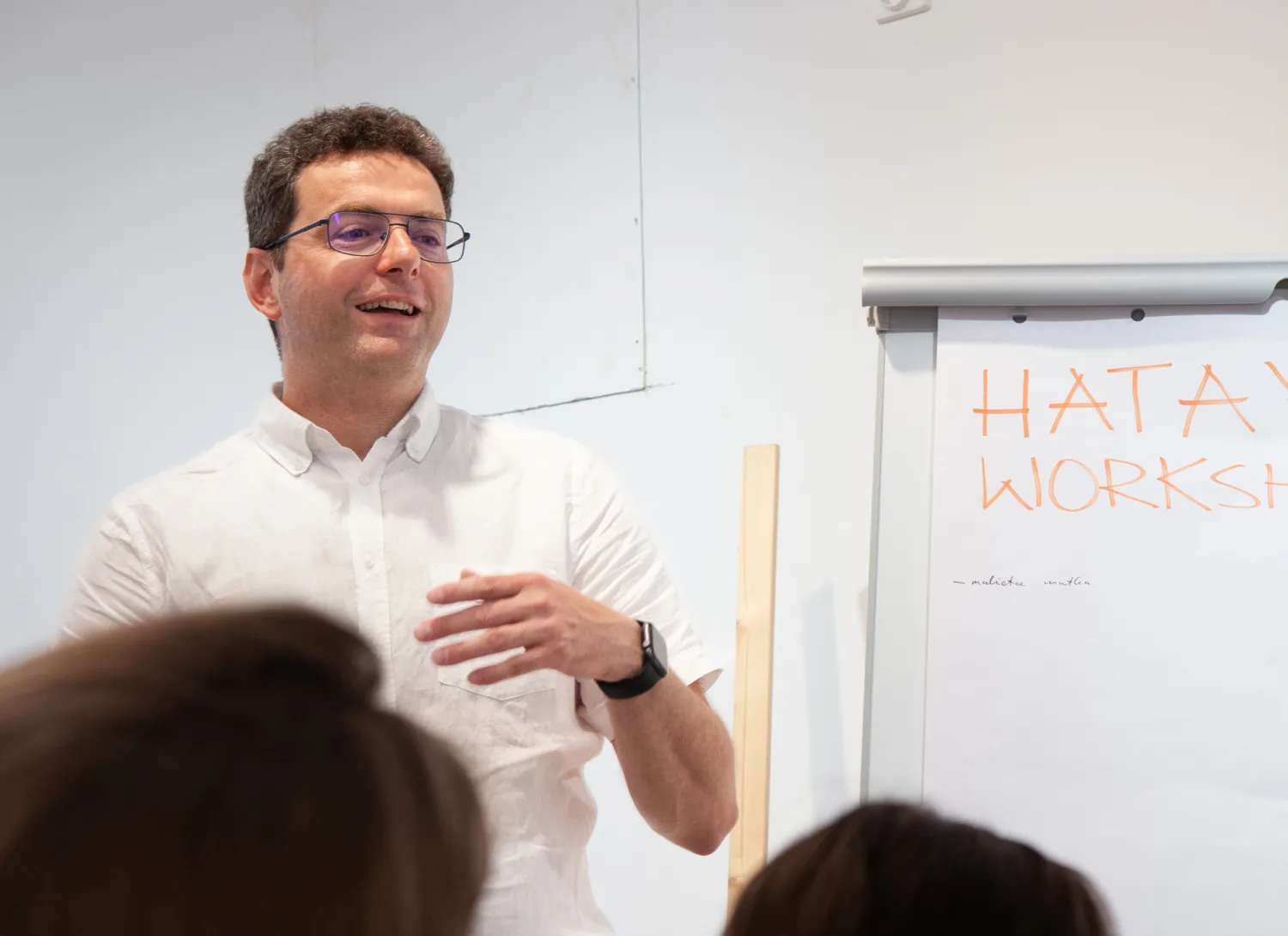 Wojtek speaking in the workshop
