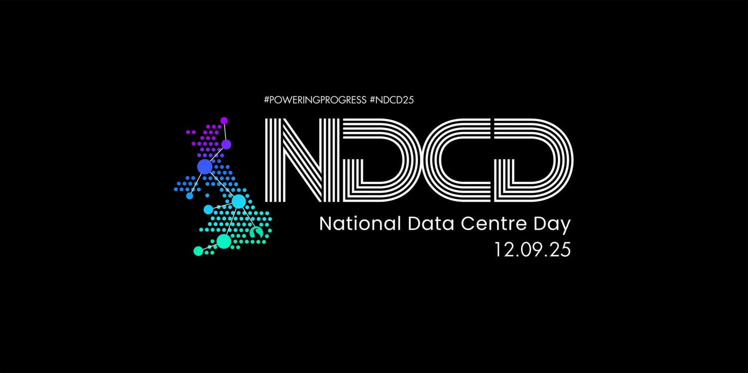 NDCD National Data Centre Day Logo, with a dotted coloured UK map and the date 12.09.25 on a black background.