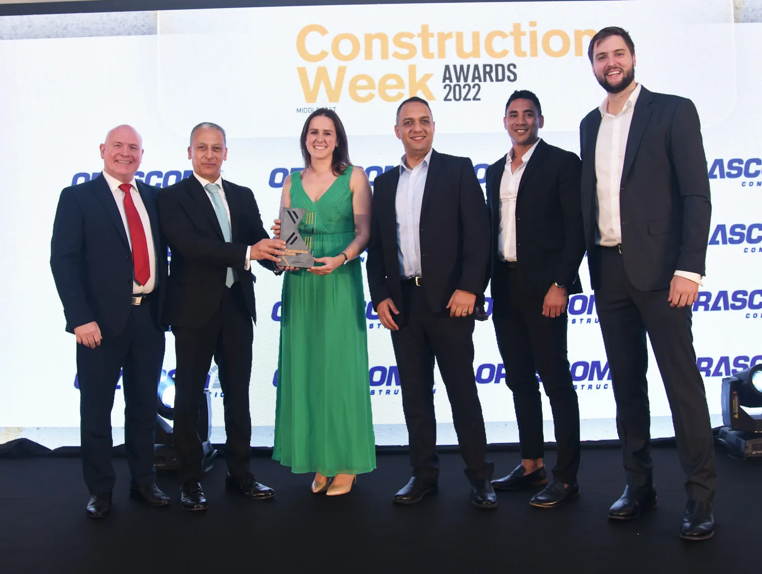 The Cundall MENA team receiving the Consultancy of the Year awards during the wards night.