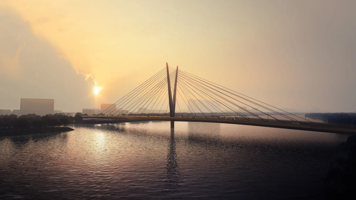 Architectural render of Jinhua Hepan Bridge
