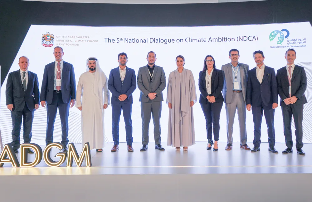 Mario Saab, Head of Sustainability, poses together with other representatives of companies who signed the pledge.