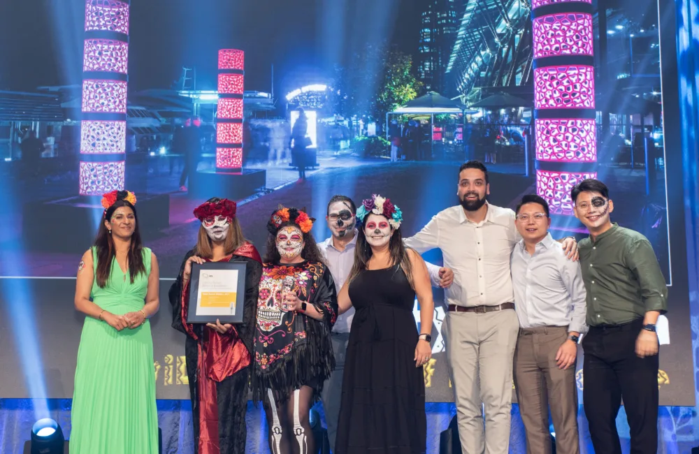 Cundall team on stage collecting their award