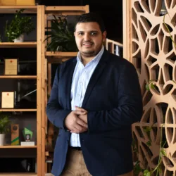 Mohamed Adbdelwahab in cundall's office lobby.