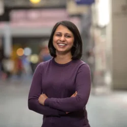 Nandini Phadnis with street view blurred background