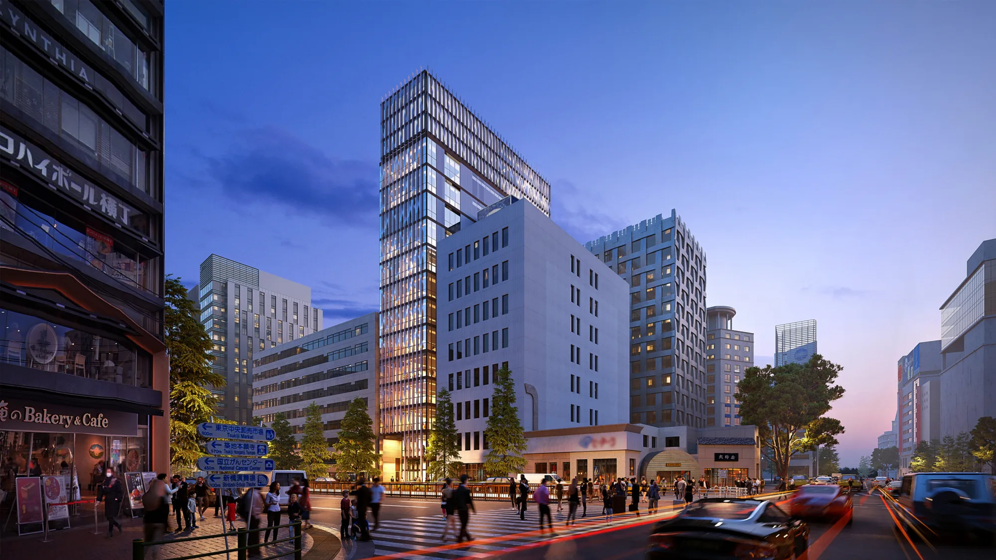 Overview image of the building with exterior and lighting designs.