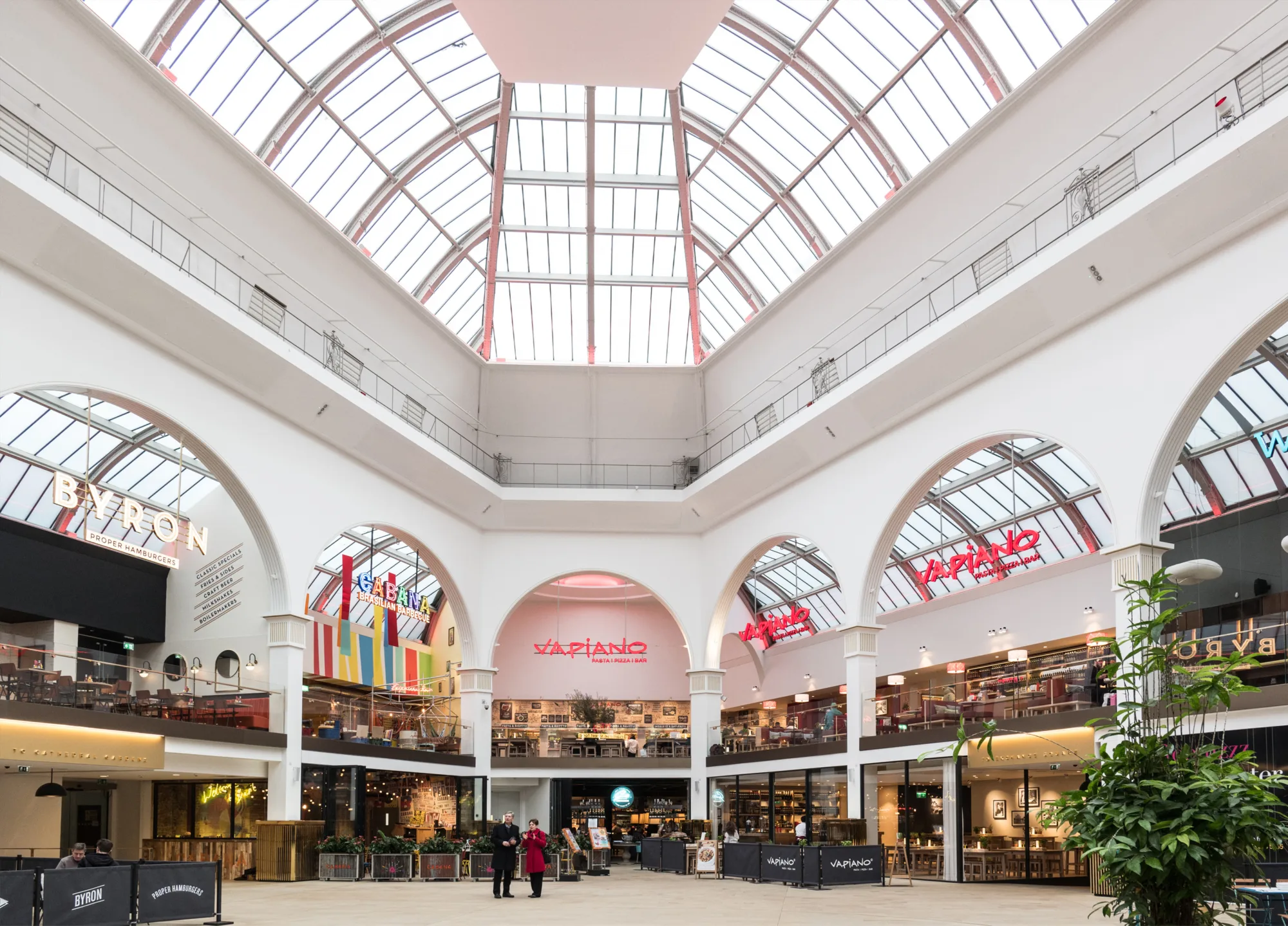 Interior view and various food and beverages units