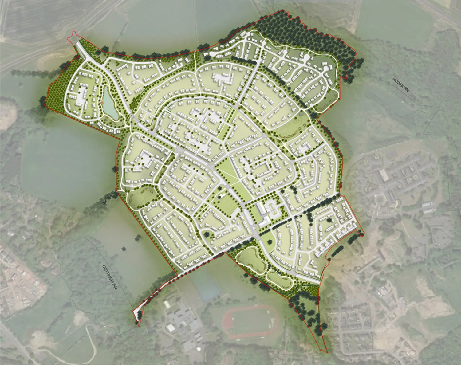 Cottingwood Masterplan CGI detailing proposed plan for the future