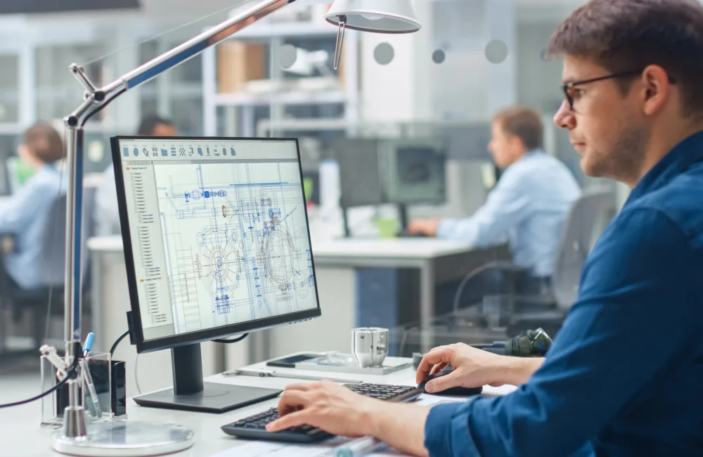 People sat at desks in a research laboratory