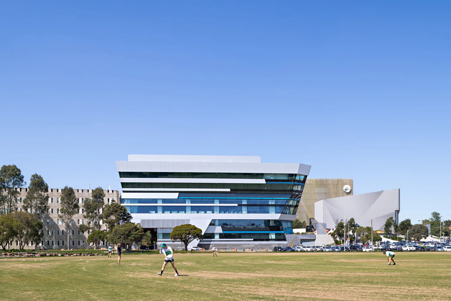 External shot of building against a blue sky