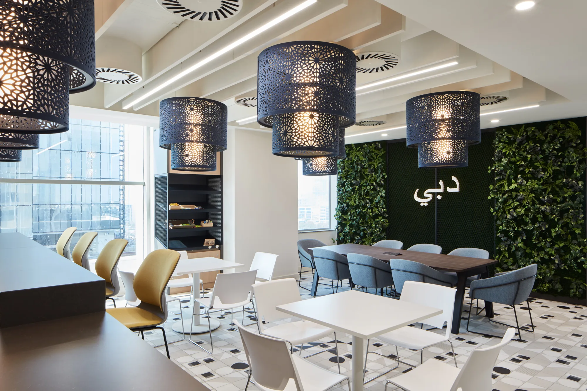 Linked In MENA Headquarters micro-kitchen co-working area