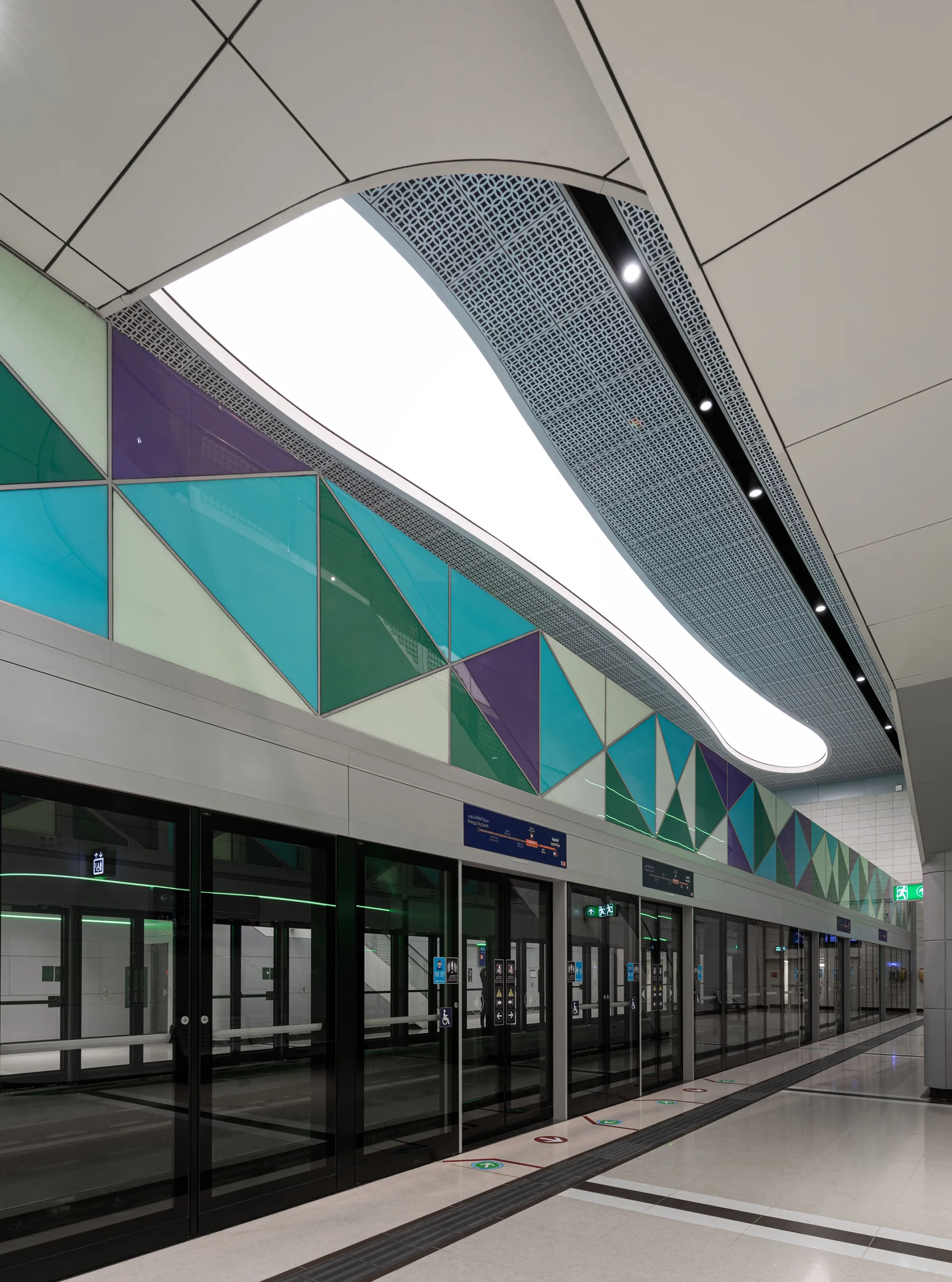 LRT boarding gate located underground.