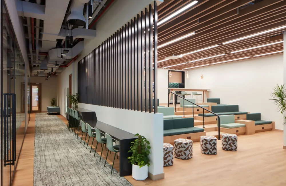 PWC Middle East mini amphitheater with cosy modern seats.