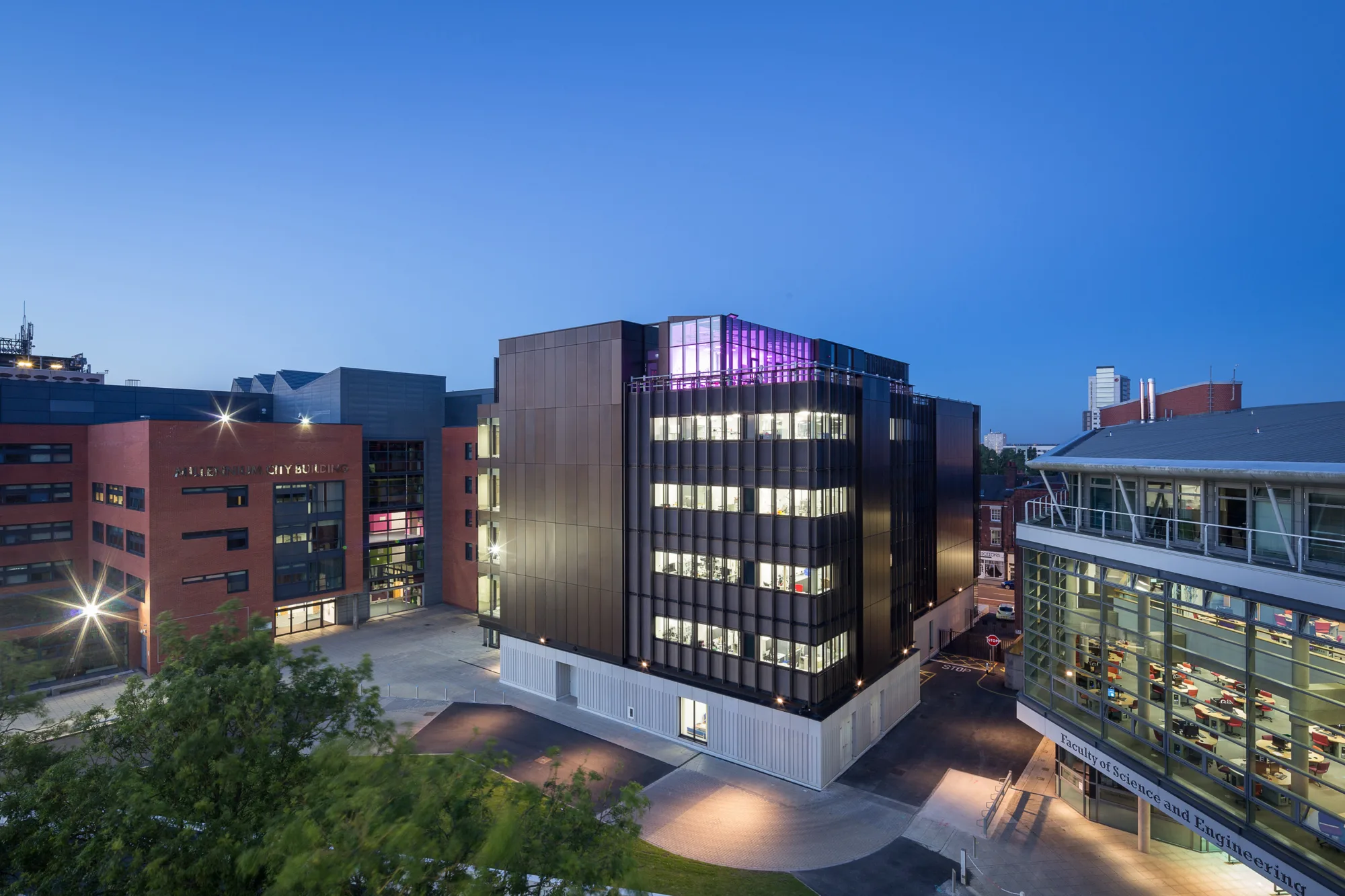 An impressive skyline shot of the teaching and research facility