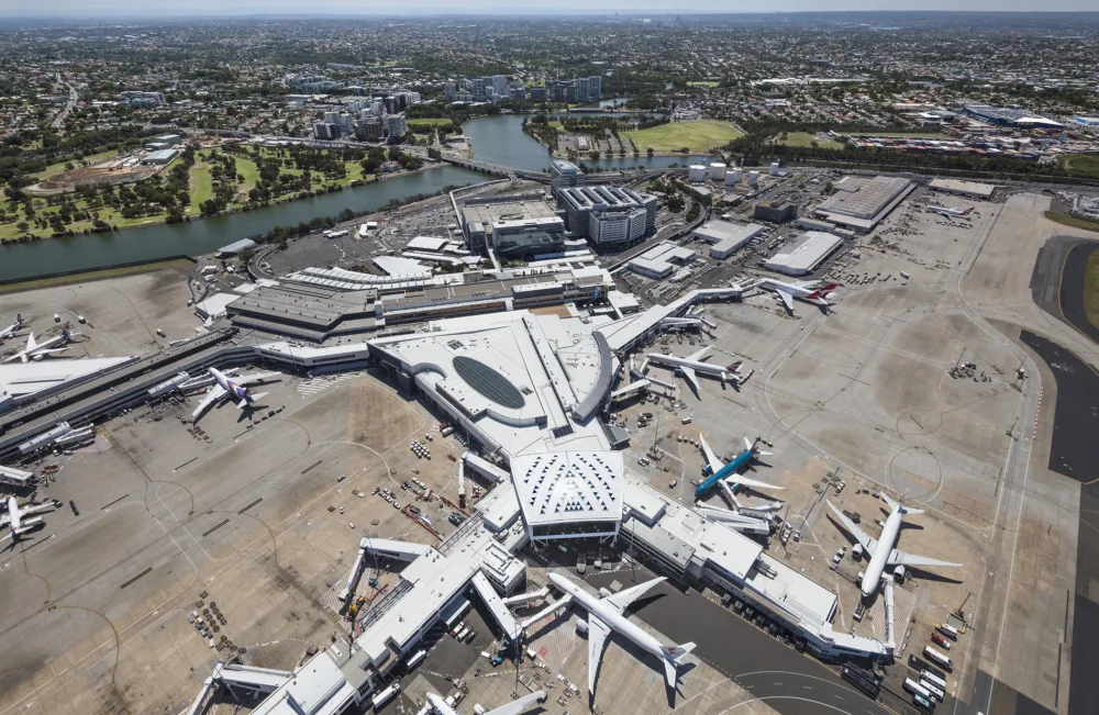 Aerial view of Sydney Airport