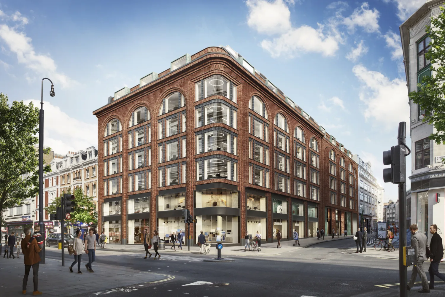 Elevation of The Ribbon from across Oxford Street