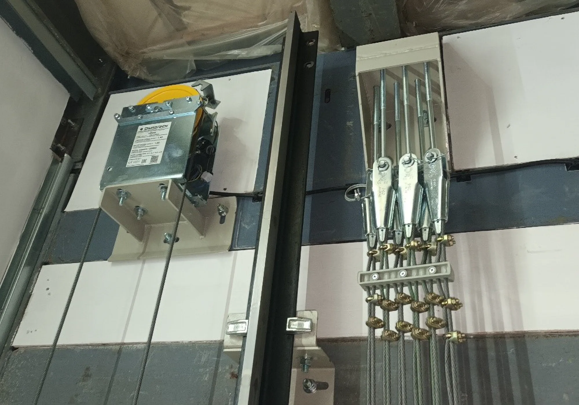Lift installation close up
