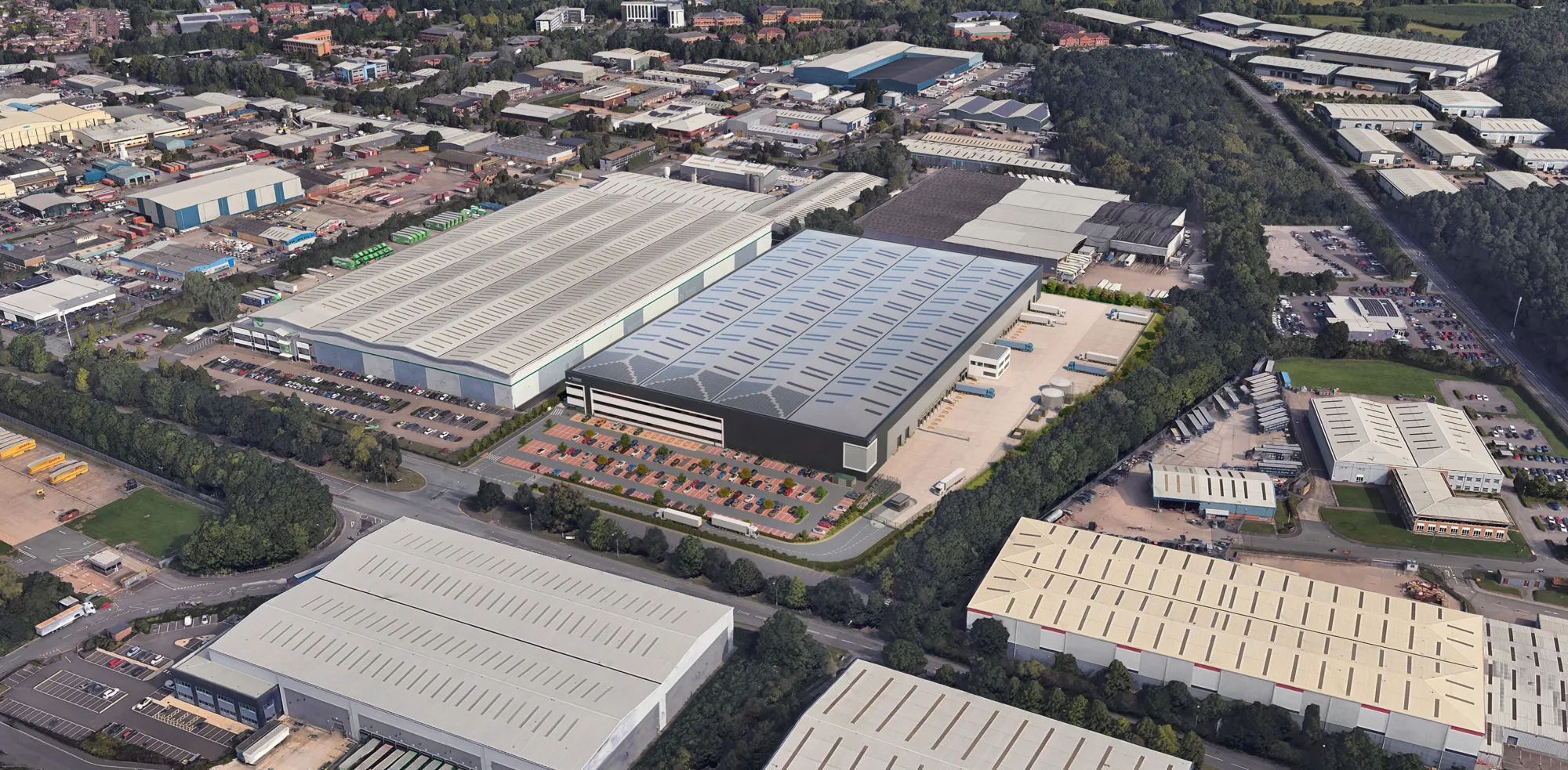 CGI aerial shot of site