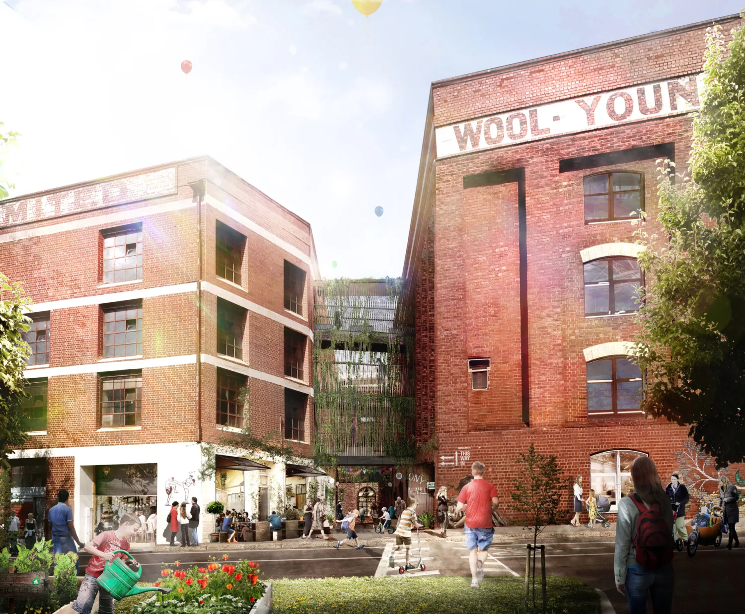 CGI:  Red brickwork on exterior building