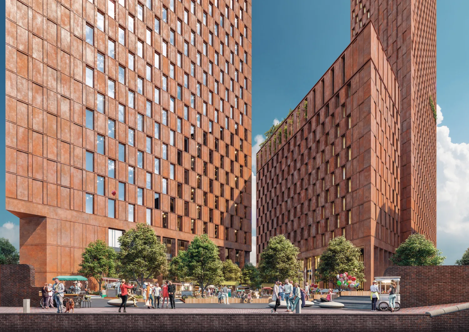 Curzon Wharf exterior red brick with landscaping