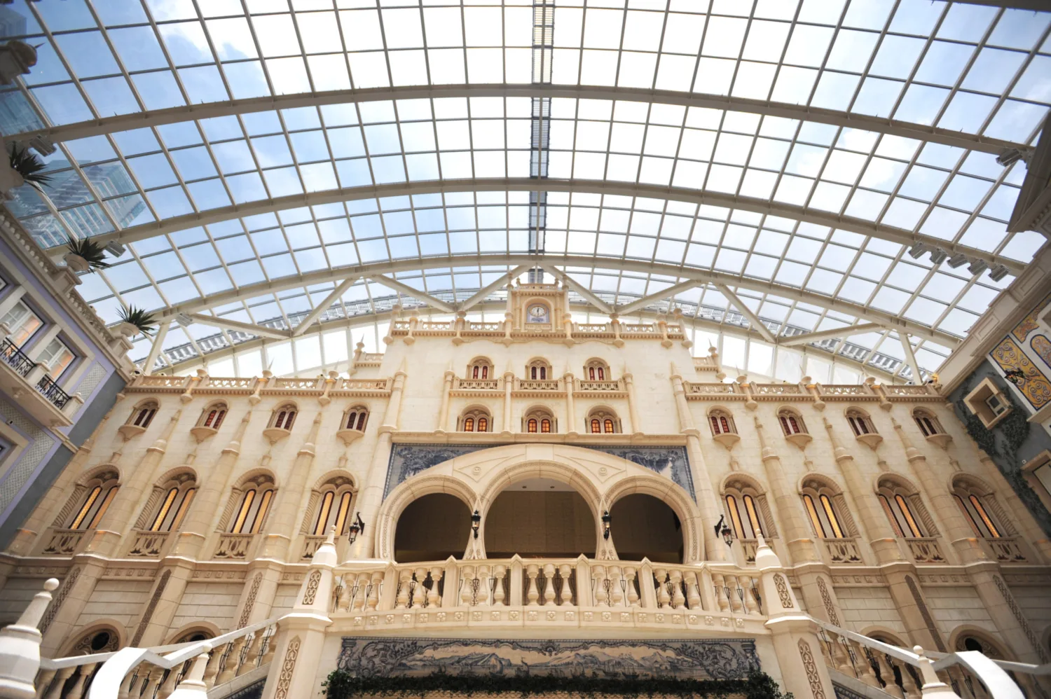 MGM Macau interior with building façade and glass roof
