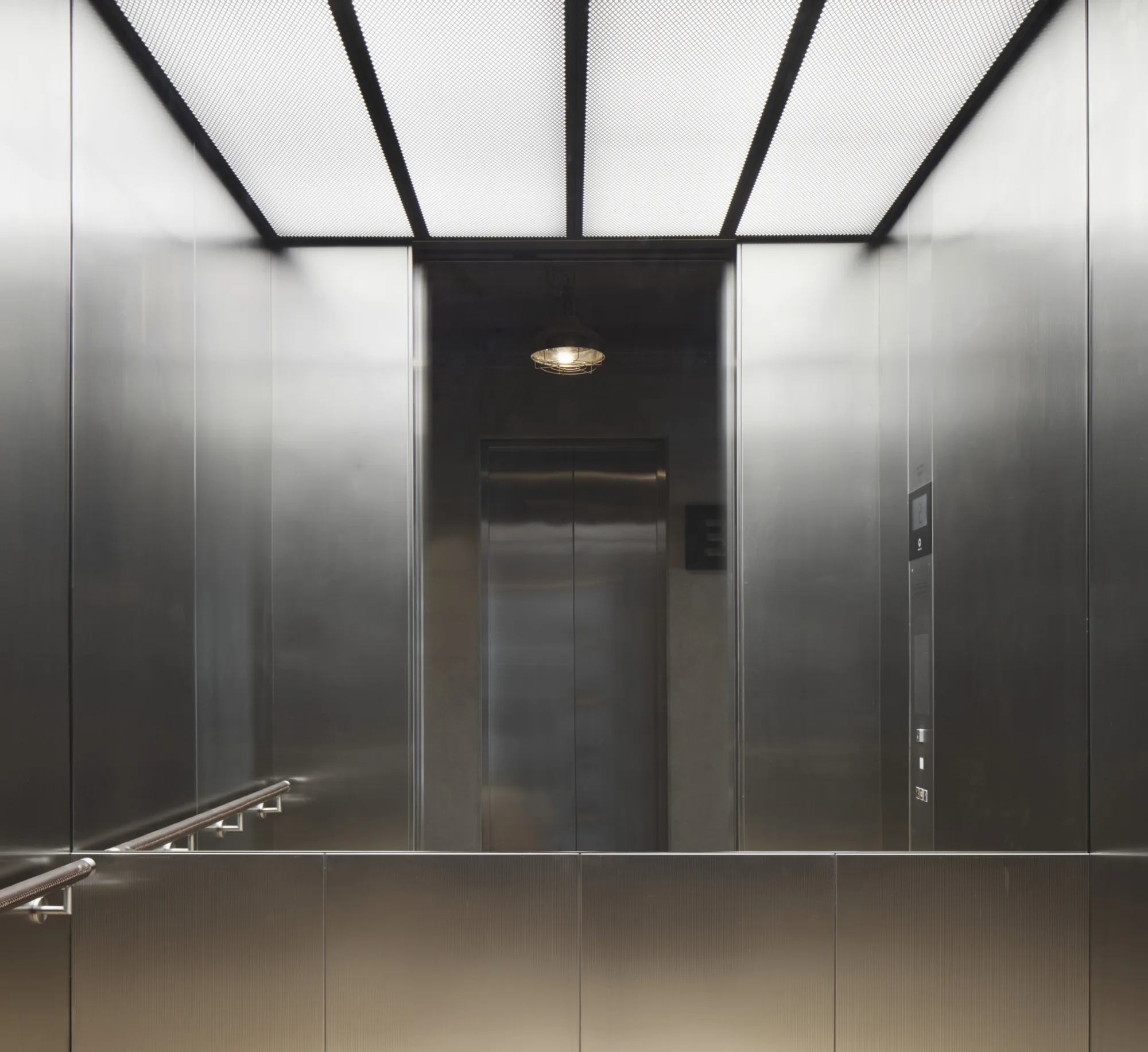 The Brunel Building lift interior with mirror