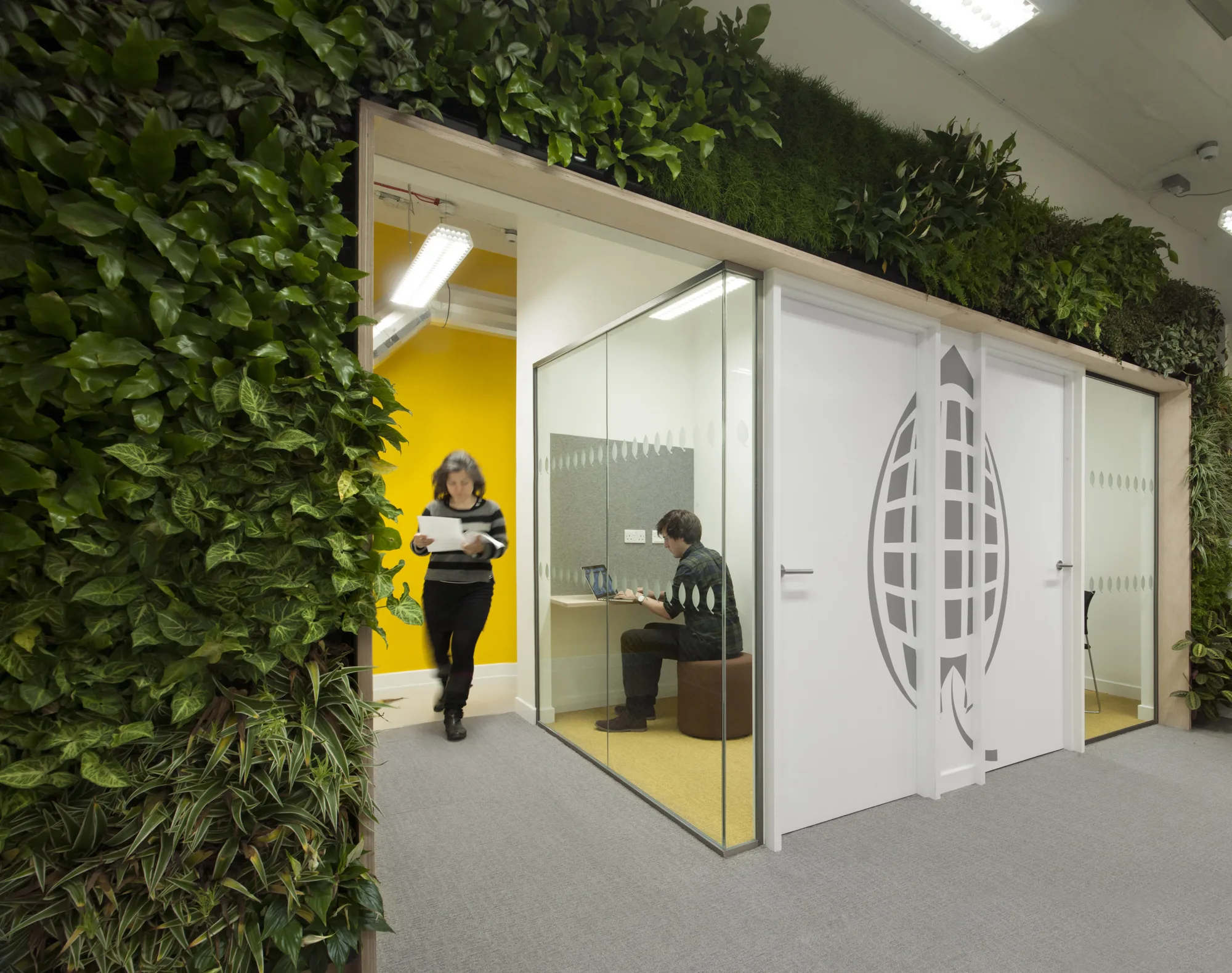 UKGBC London office meeting rooms with green wall surround