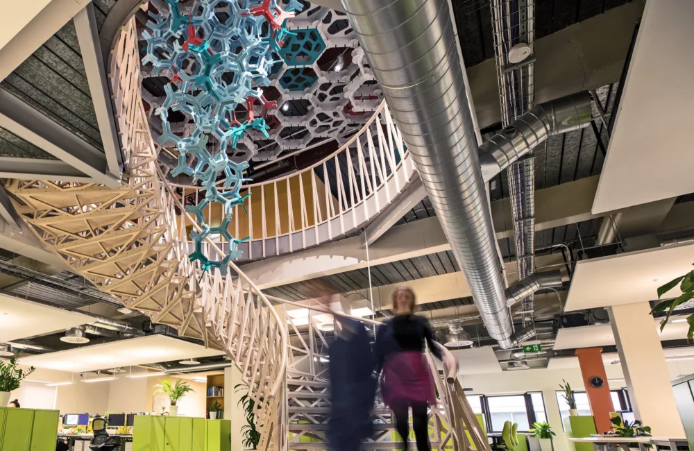 Cundall Birmingham office interior with acoustics structure