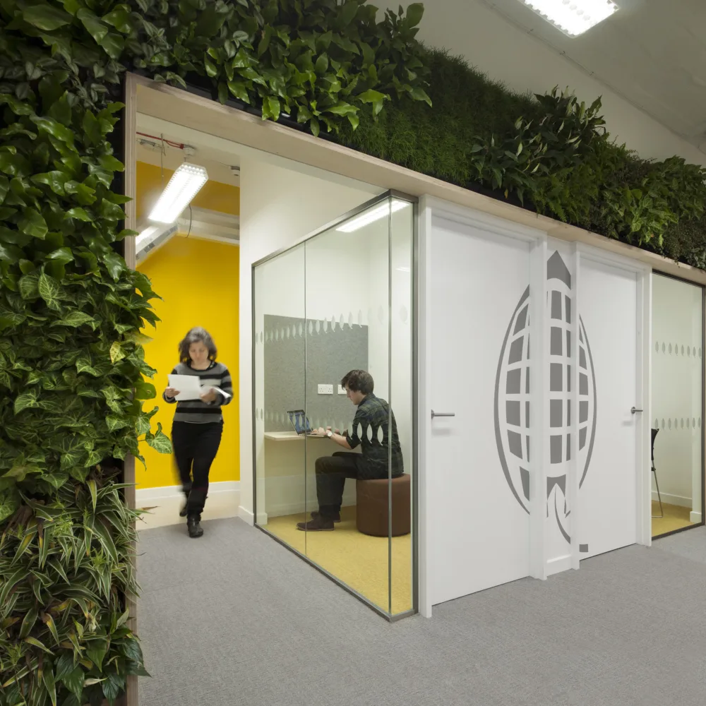 UKGBC London office meeting rooms with green wall surround