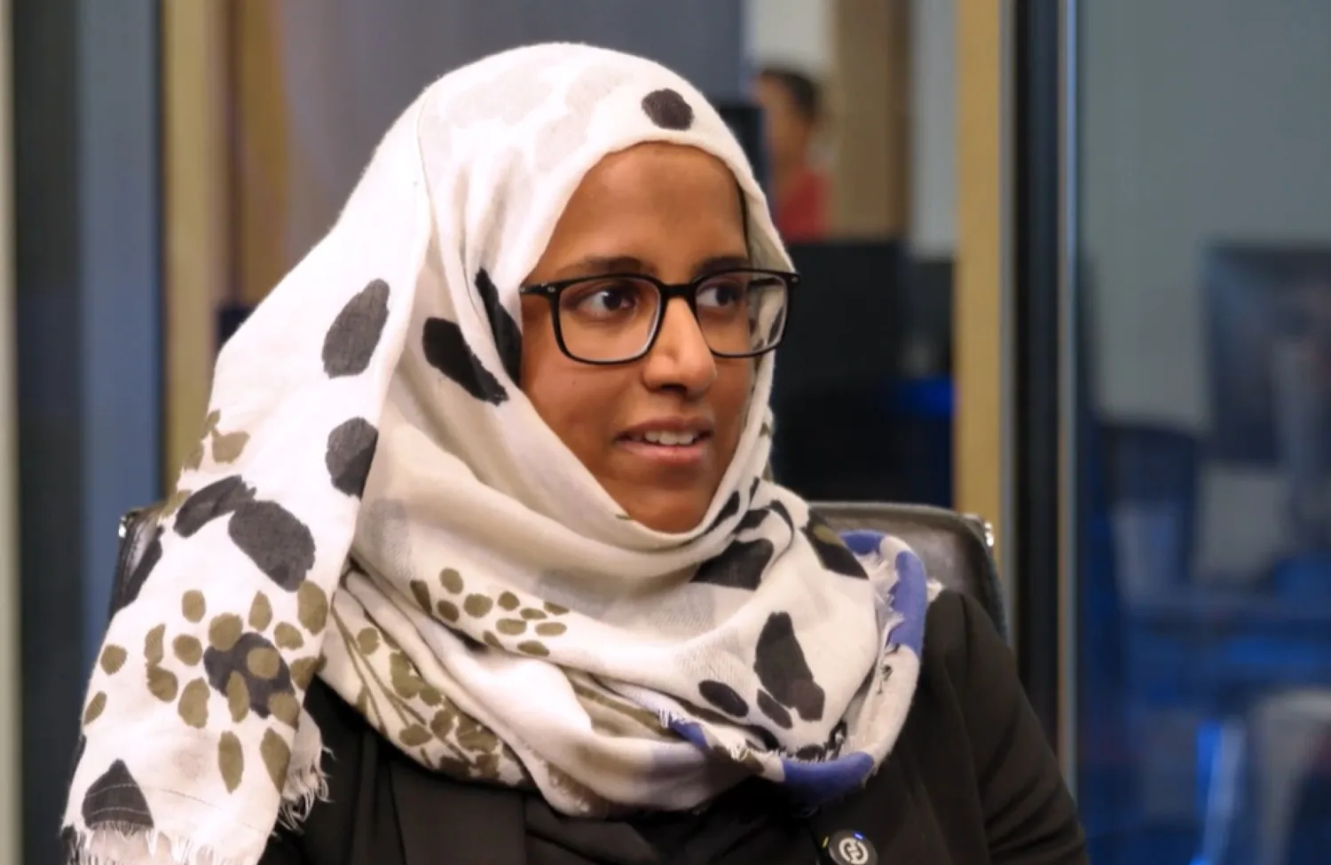 Samar Hussein being interviewed in our Dubai office.