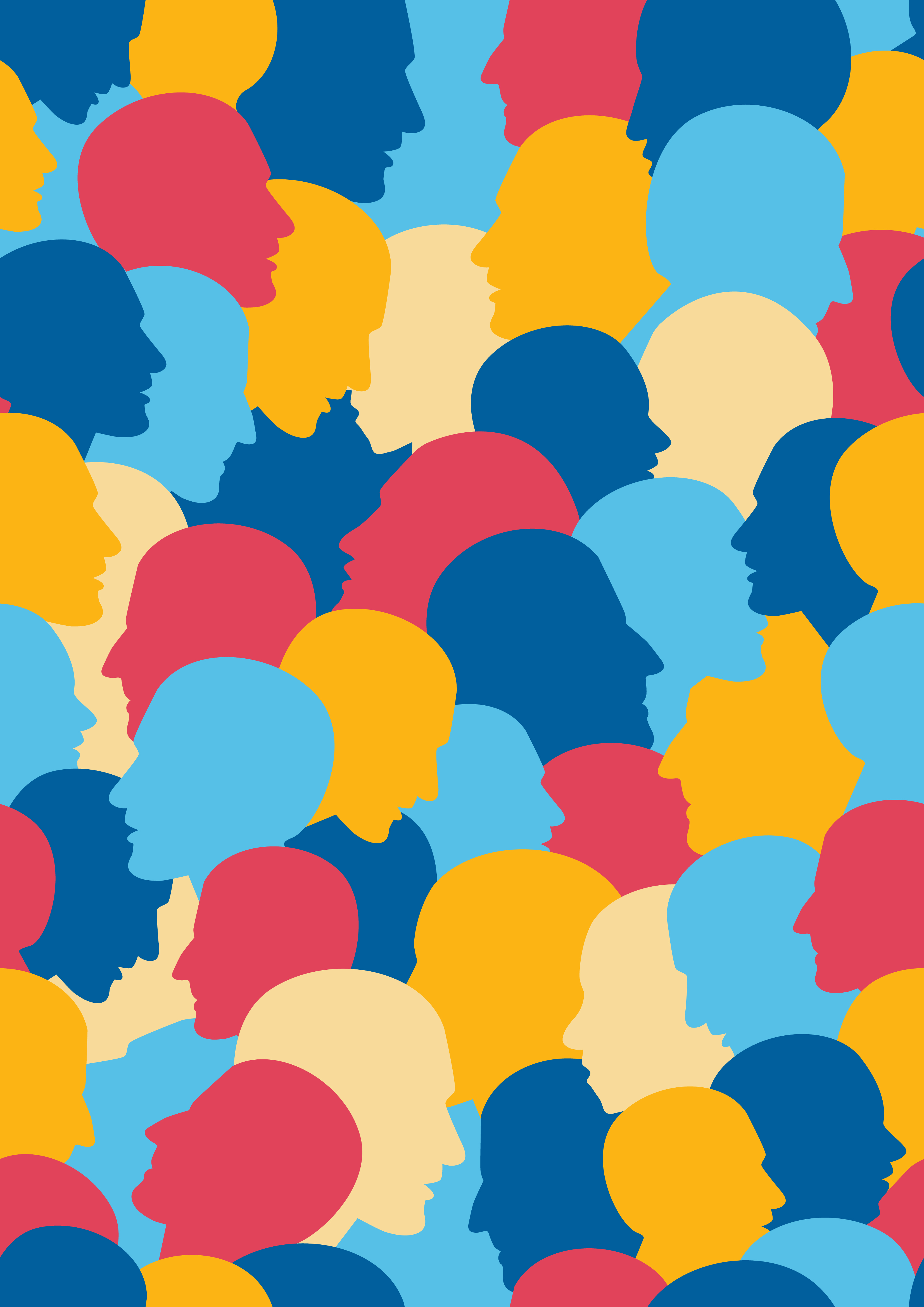 Abstract of heads with different colours