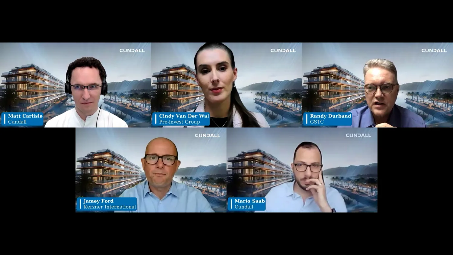 Screenshot of webinar showing all speakers