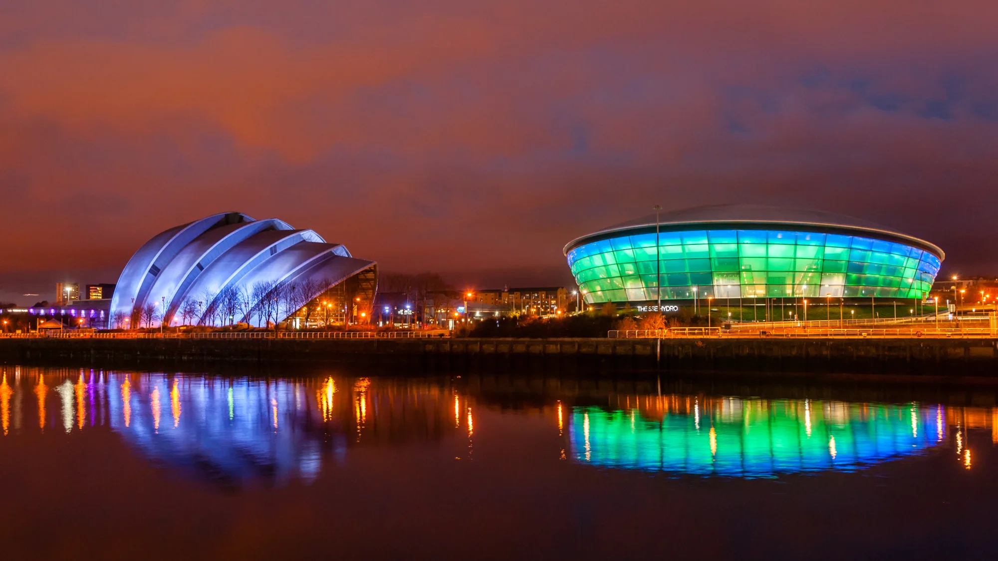 Glasgow skyline at dusk